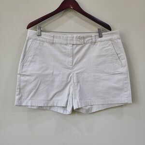 Vineyard Vines Womens Bermuda Short Size 2 Beige Nautical Double Button Chino